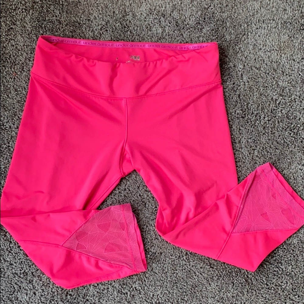 Under Armour - Neon Pink Lace Leggings